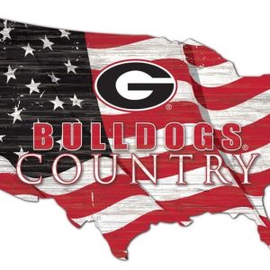 Georgia Bulldogs USA Country Flag Metal Sign Football Signs Gift for Fans