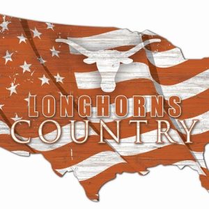 Texas Longhorns USA Country Flag Metal Sign The University of Texas Athletics Signs Gift for Fans