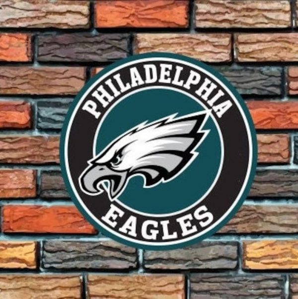 Philadelphia Eagles Logo Round Metal Sign Football Signs Gift for Fans