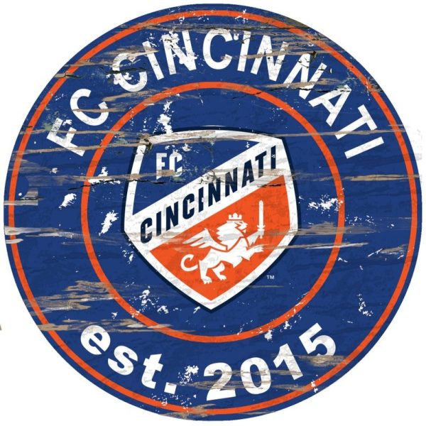 FC Cincinnati Est.2015 Classic Metal Sign Soccer Signs Gift for Fans