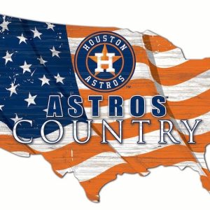 Houston Astros USA Country Flag Metal Sign Baseball Signs Gift for Fans