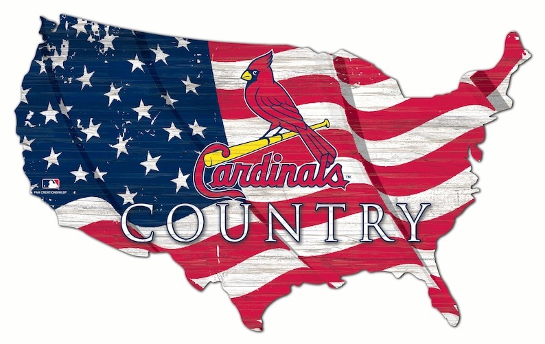 St Louis Cardinals USA Country Flag Metal Sign Baseball Signs Gift for Fans  - Custom Laser Cut Metal Art & Signs, Gift & Home Decor