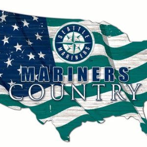 Seattle Mariners USA Country Flag Metal Sign Baseball Signs Gift for Fans