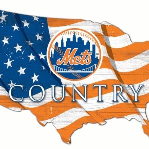 New York Mets USA Country Flag Team Metal Sign Baseball Signs Gift for Fans