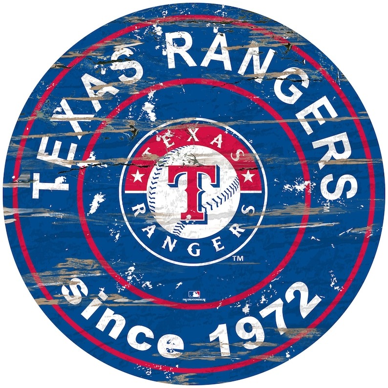 Texas Rangers Est.1972 Classic Metal Sign Baseball Signs Gift for