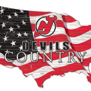 New Jersey Devils USA Country Flag Metal Sign Ice Hockey Signs Gift for Fans