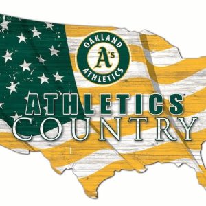 Oakland Athletics USA Country Flag Metal Sign Baseball Signs Gift for Fans