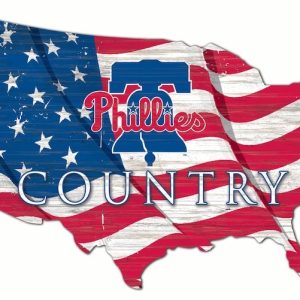 Philadelphia Phillies USA Country Flag Metal Sign Baseball Signs Gift for Fans