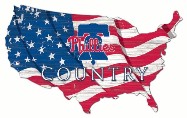 Philadelphia Phillies USA Country Flag Metal Sign Baseball Signs Gift for Fans