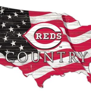 Cincinnati Reds USA Country Flag Metal Sign Baseball Signs Gift for Fans