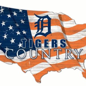 Detroit Tigers USA Country Flag Team Metal Sign Baseball Signs Gift for Fans