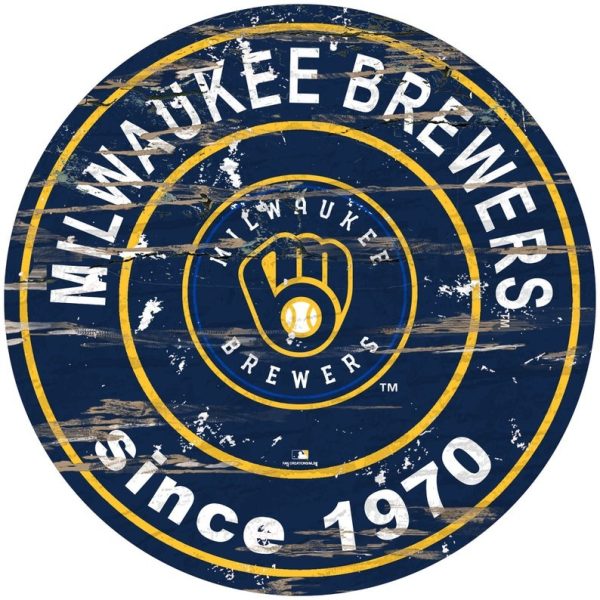 Milwaukee Brewers Since 1970 Classic Metal Sign Baseball Signs Gift for Fans