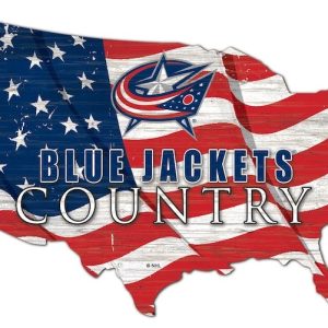 Columbus Blue Jackets USA Country Flag Metal Sign Ice Hockey Signs Gift for Fans