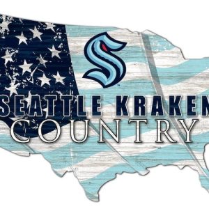 Seattle Kraken USA Country Flag Metal Sign Ice Hockey Signs Gift for Fans