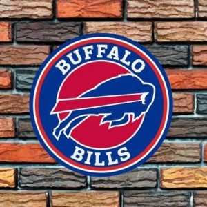 Buffalo Bills Logo Round Metal Sign Football Signs Gift for Fans