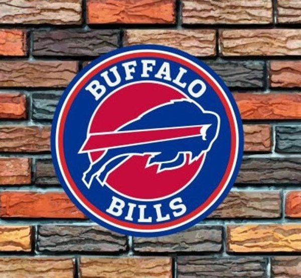 Buffalo Bills Logo Round Metal Sign Football Signs Gift for Fans