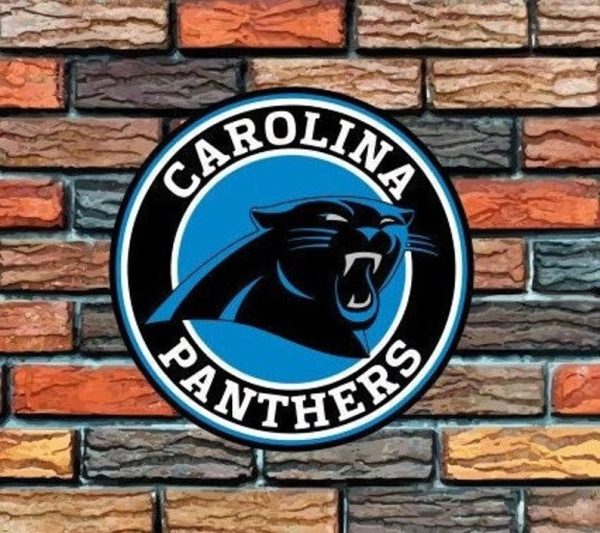 Carolina Panthers Logo Round Metal Sign Football Signs Gift for Fans