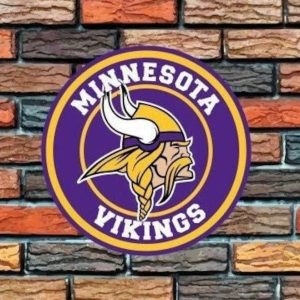 Minnesota Vikings Round Metal Sign Football Signs Gift for Fans