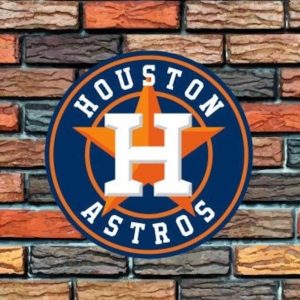 Houston Astros Logo Round Metal Sign Baseball Signs Gift for Fans