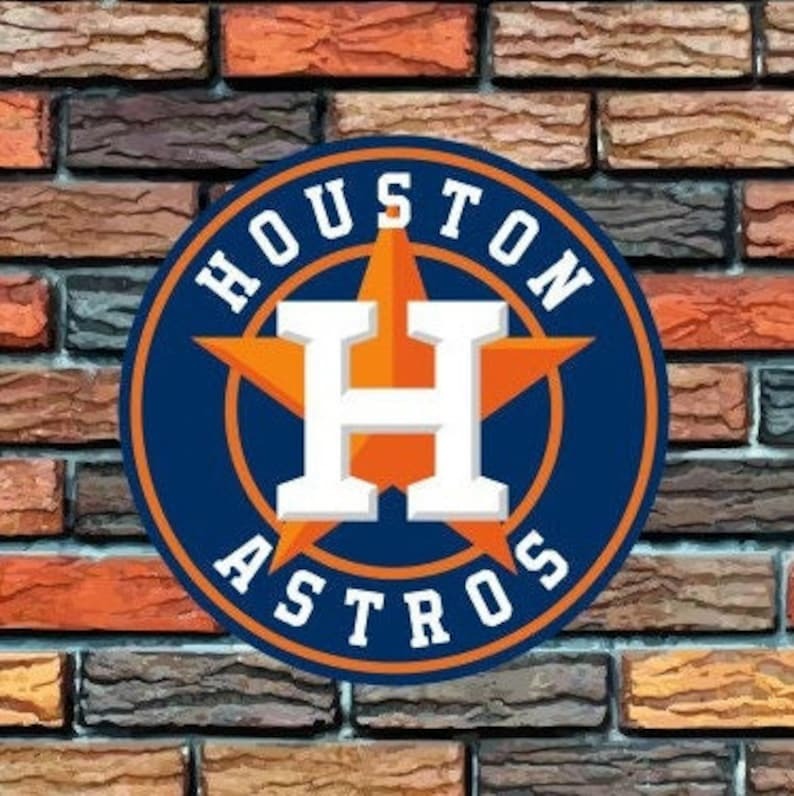 Houston Astros Round Baseball Metal Sign