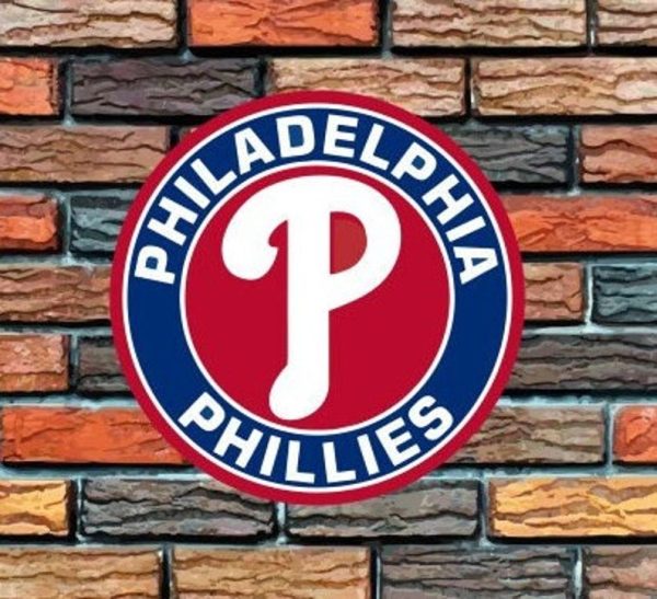 Philadelphia Phillies Logo Round Metal Sign Baseball Signs Gift for Fans