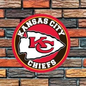 Kansas City Chiefs Logo Round Metal Sign Football Signs Gift for Fans