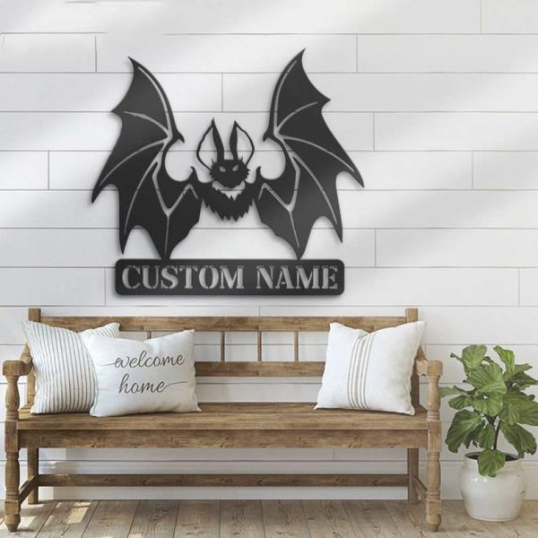Personalized Bat Dracula Metal Sign Halloween Decoration for Home