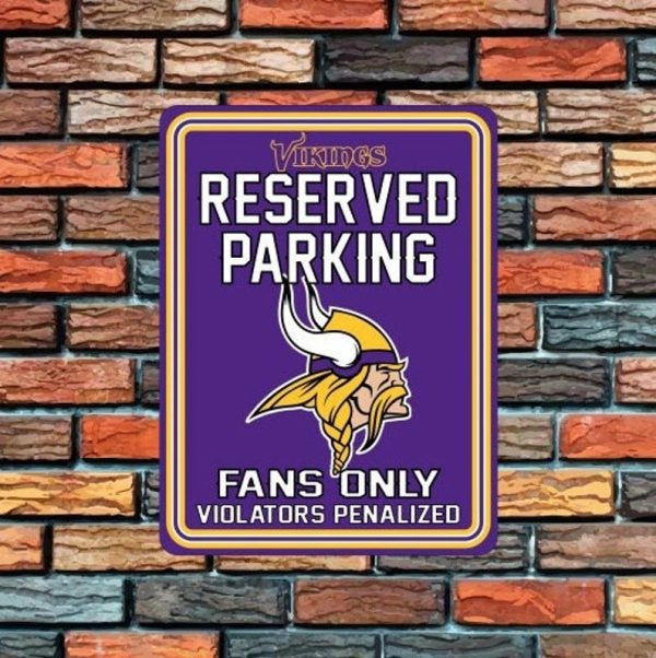 Minnesota Vikings Aluminum Parking Sign Football Signs Gift for Fans