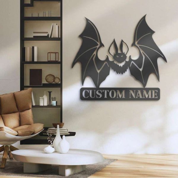 Personalized Bat Dracula Metal Sign Halloween Decoration for Home