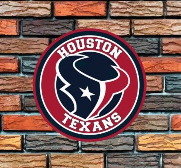 Houston Texans Logo Round Metal Sign Football Signs Gift for Fans