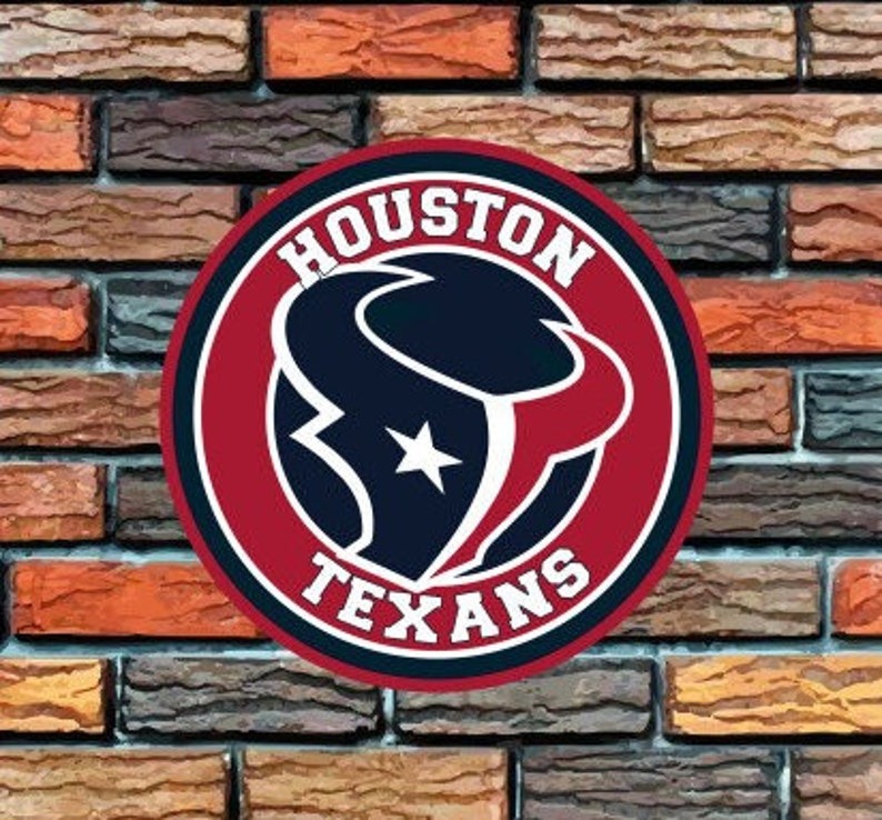 Houston Texans Logo Round Metal Sign Football Signs Gift for Fans