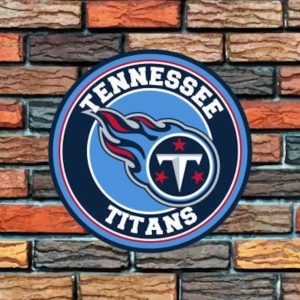 Tennessee Titans Logo Round Metal Sign Football Signs Gift for Fans