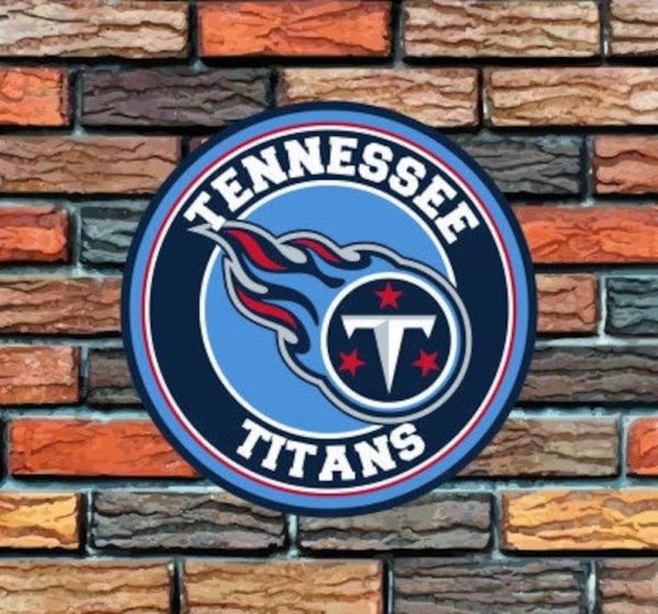 Tennessee Titans Logo Round Metal Sign Football Signs Gift for Fans