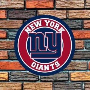 New York Giants Logo Round Metal Sign Football Signs Gift for Fans