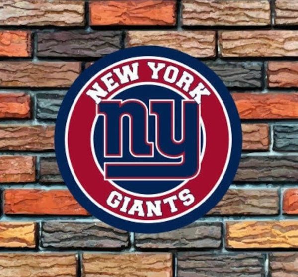 New York Giants Logo Round Metal Sign Football Signs Gift for Fans