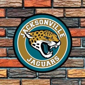 Jacksonville Jaguars Logo Round Metal Sign Football Signs Gift for Fans