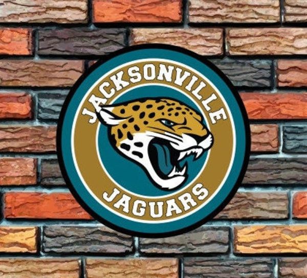 Jacksonville Jaguars Logo Round Metal Sign Football Signs Gift for Fans