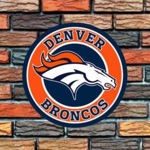 Denver Broncos Logo Round Metal Sign Football Signs Gift for Fans