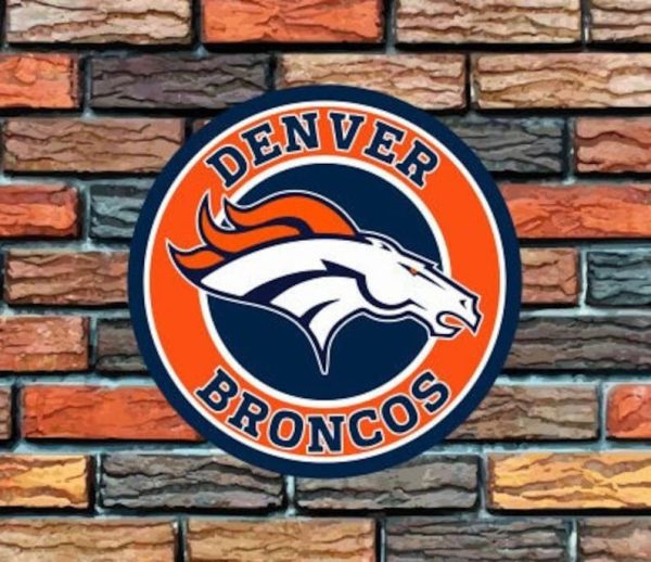 Denver Broncos Logo Round Metal Sign Football Signs Gift for Fans