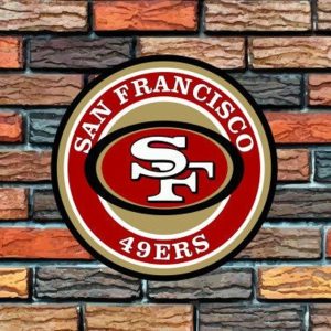 San Francisco 49ers Logo Round Metal Sign Football Signs Gift for Fans