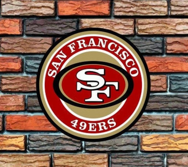 San Francisco 49ers Logo Round Metal Sign Football Signs Gift for Fans