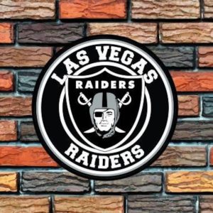 Las Vegas Raiders Logo Round Metal Sign Football Signs Gift for Fans