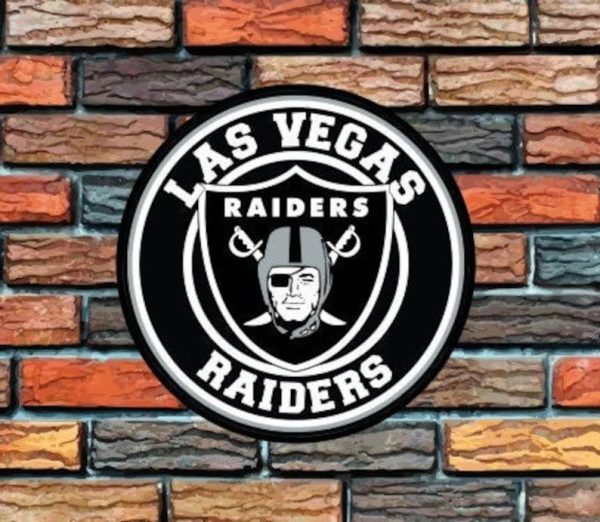 Las Vegas Raiders Logo Round Metal Sign Football Signs Gift for Fans