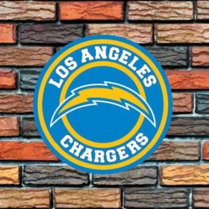 Los Angeles Chargers Logo Round Metal Sign Football Signs Gift for Fans