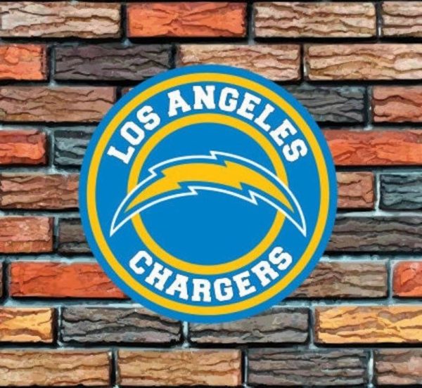 Los Angeles Chargers Logo Round Metal Sign Football Signs Gift for Fans