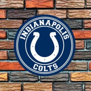 Indianapolis Colts Logo Round Metal Sign Football Signs Gift for Fans