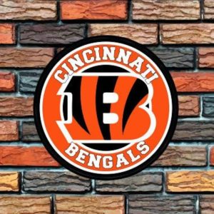 Cincinnati Bengals Logo Round Metal Sign Football Signs Gift for Fans