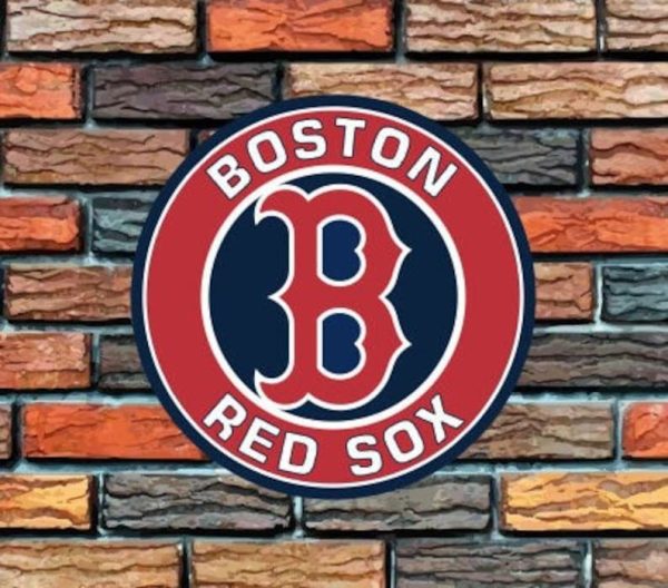 Boston Red Sox Logo Round Metal Sign Baseball Signs Gift for Fans