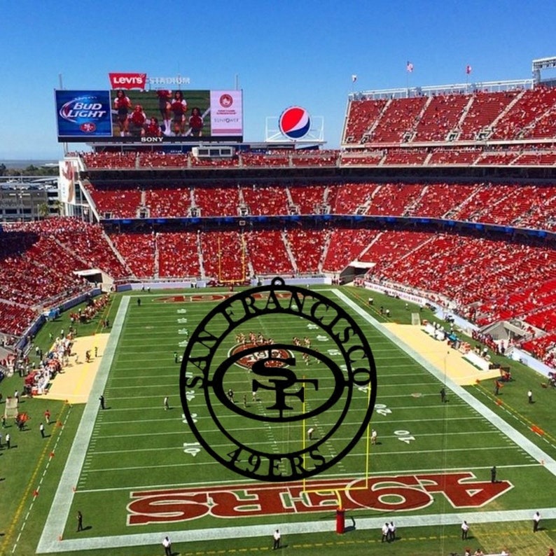 NFL San Francisco 49ers Laser Cut Metal Sign,Black