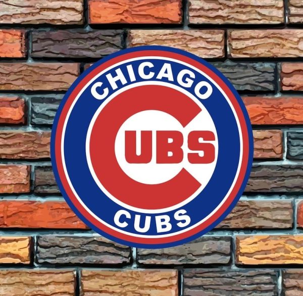 Chicago Cubs Logo Round Metal Sign Baseball Signs Gift for Fans